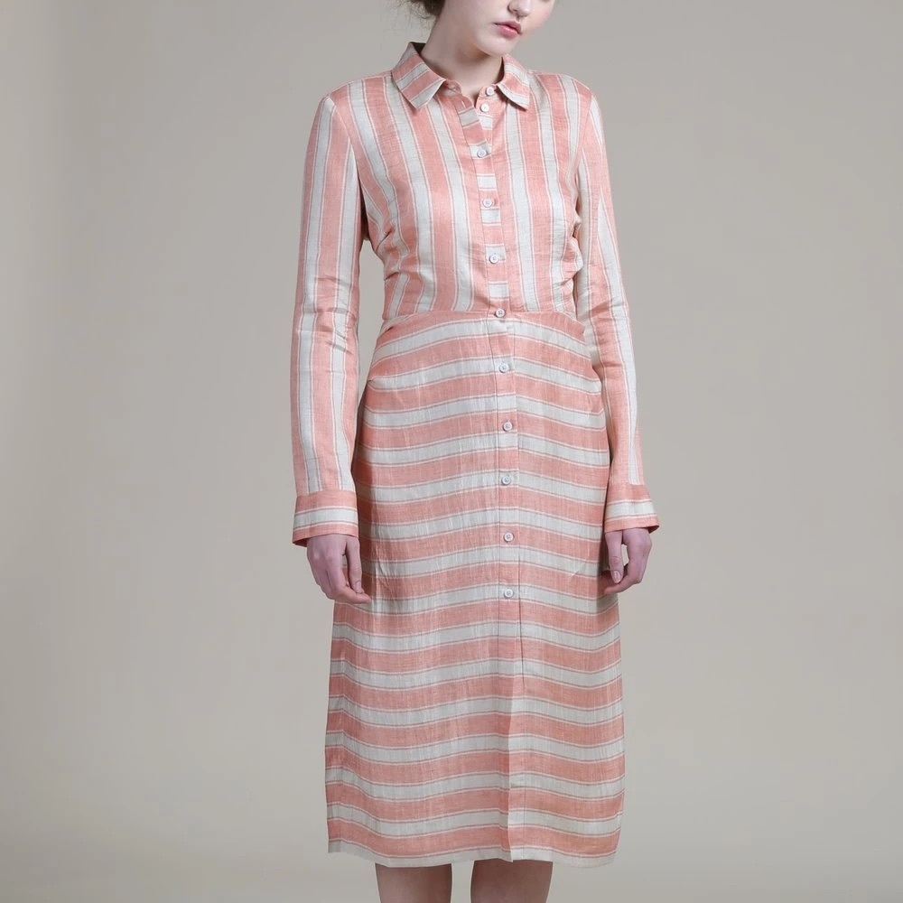 RACHEL COMEY MAGNIFY LINEN STRIPED DRESS size 6